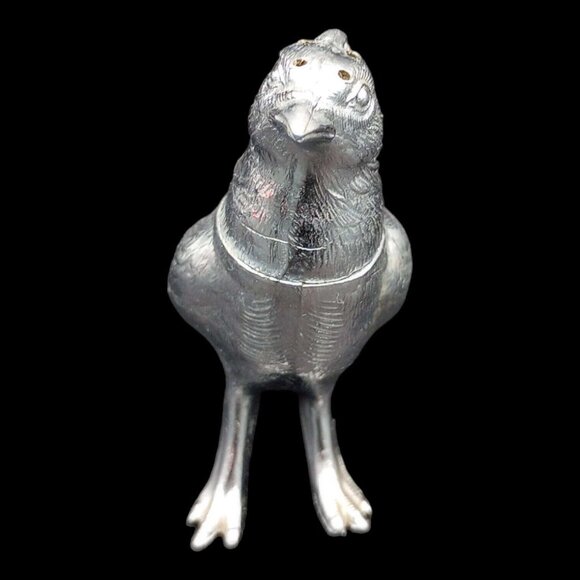 Vtg MCM Pheasants Salt & Pepper Shakers Silver Plated Long Tail Birds Pair Set - Picture 12 of 16
